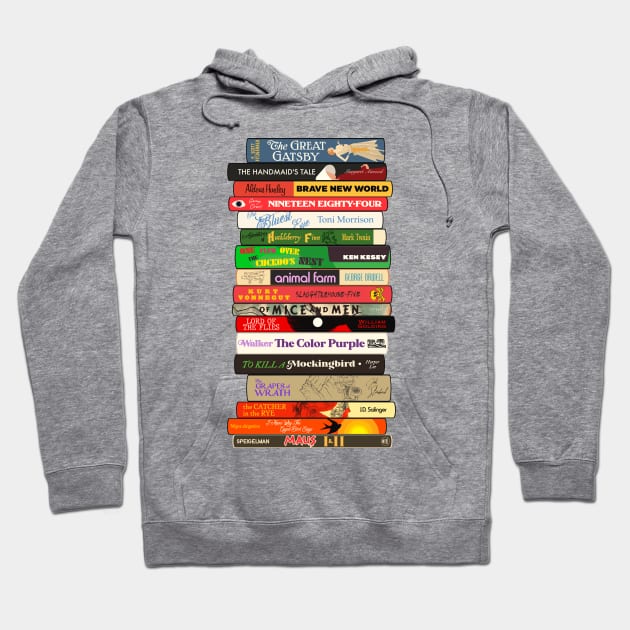 Classic Banned Books Stack Hoodie by darklordpug